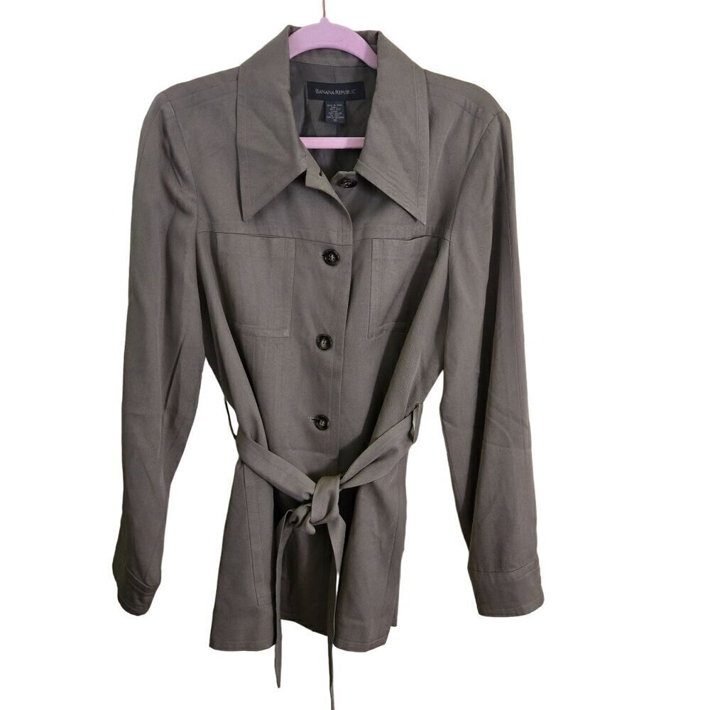 Banana Republic Silk 4 Pocket Tan Neutral Fully Lined All Season Jacket Size 10